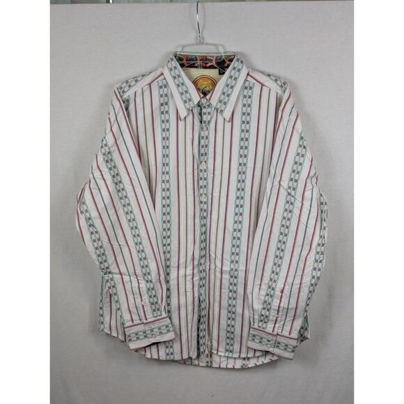 Robert Graham Aztec Design Flip Cuff Button Up Shirt Men's Size XL - Picture 1 of 16